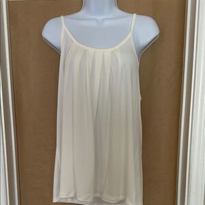 White Pleated Spaghetti Strap Top